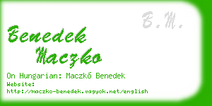 benedek maczko business card